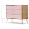 Manhattan Comfort Rockefeller Dresser and Nightstand Set, Nature and Rose Pink 104GMC6 - alternate 8